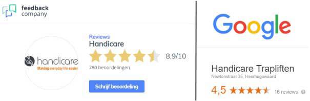 afbeelding 2 van reviews van feedbackcompany en Google over Handicare trapliften