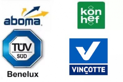 De logos van de keuringsdiensten in belgie